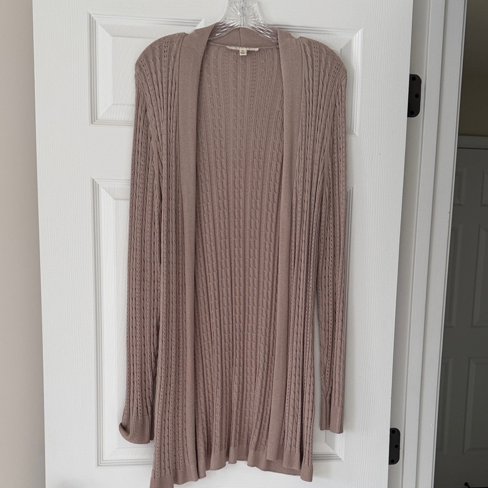 Cyrus Women's Beige Open-Front Cardigan
